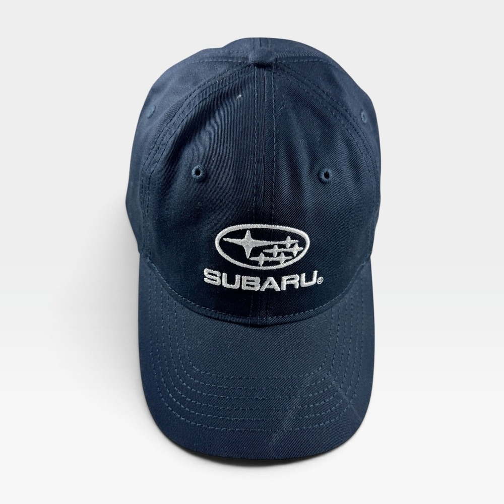 Subaru Baseball Cap Logo Hat Unisex OSFA Navy Blue Snapback Cotton Excellent